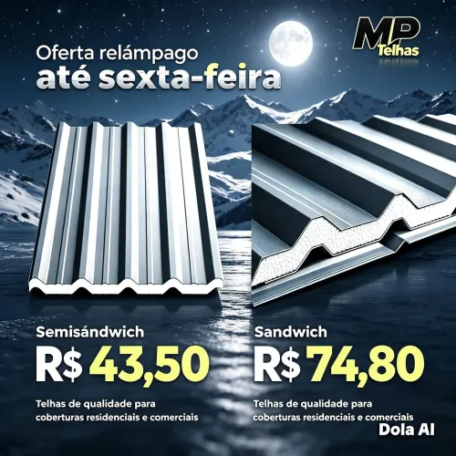 Telhas sanduíche e semi sanduíche