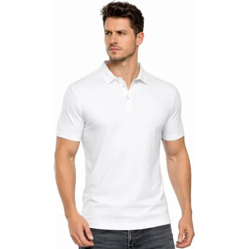 Gola Polo Branca Malha Pv antipilling - empresa - Casual Unissex
