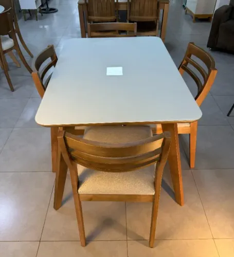 Mesa de Jantar Iraci com 4 Cadeiras Fabricia 1,14x80 - Capital Atacadista - ENTREGA EM 24H