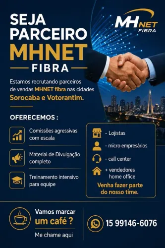 Parceiros de vendas para internet Fibra 