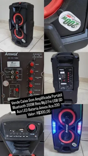 Caixa de som amplificada portátil AMVOX