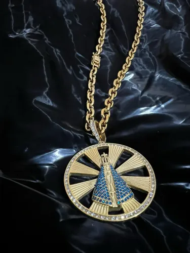 CORRETE + PINGENTE BANHADO OURO 18K