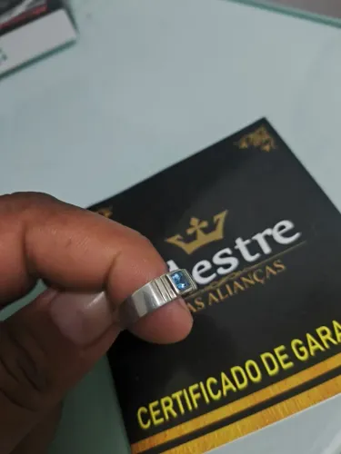 Anel de prata com pedra N°18