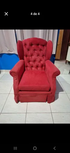 Poltrona camurça vermelha 