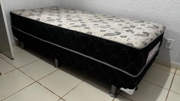 cama solteiro box de molas