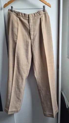 Calça de Alfaiataria Vintage Yves Saint Laurent em linho ( anos 70/80) tamanho 46/48