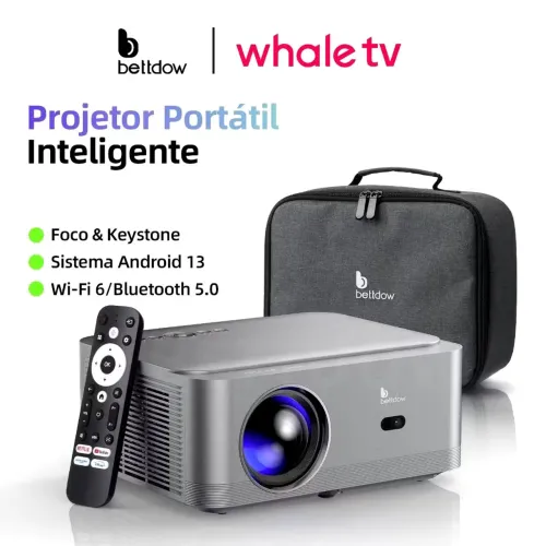 Projetor BETTDOW Full HD 1080P 4K 20000 Lumens com foco automático, Wi-Fi 5G .