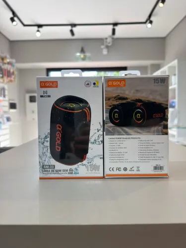 Caixa de som A?GOLD PRO 15w aprova d?água 