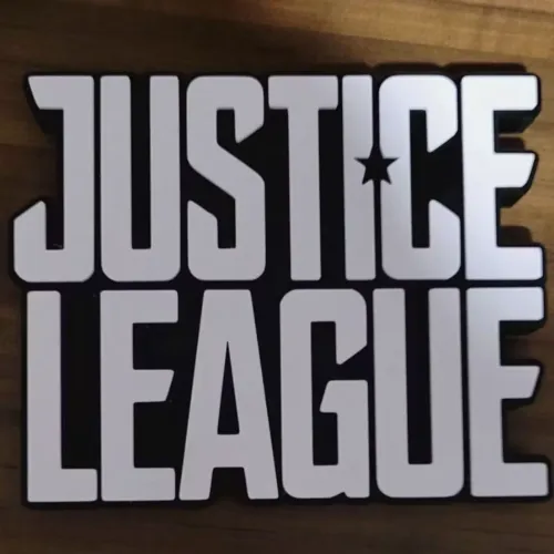 Emblema placa logotipo 3d Liga da justiça