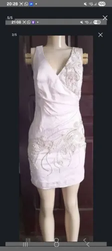  Lindo Vestido bordado rosê 
