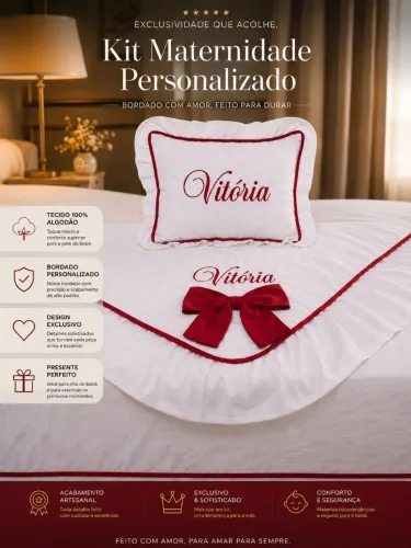 Kit Leito Maternidade 3 Peças Personalizado/ Entrega Grátis