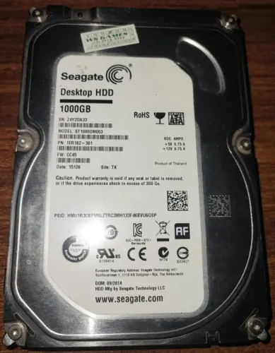 HD DE DESKTOP 1TB USADO DE SAÚDE BOA