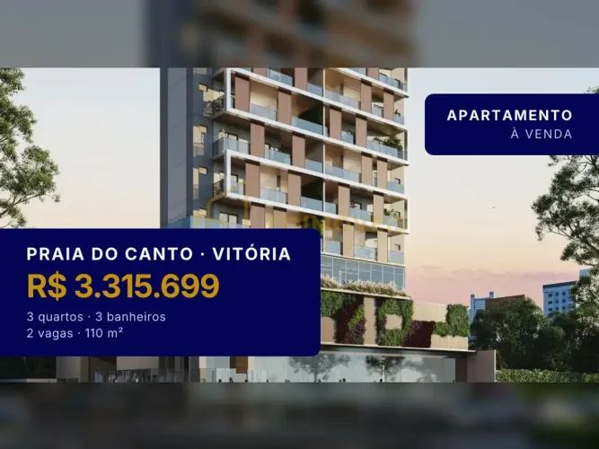 Seu novo lar na Praia do Canto: apartamento com 3 quartos e varanda gourmet!