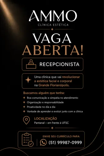 VAGA PARA RECEPCIONISTA - CLÍNICA DE ESTÉTICA