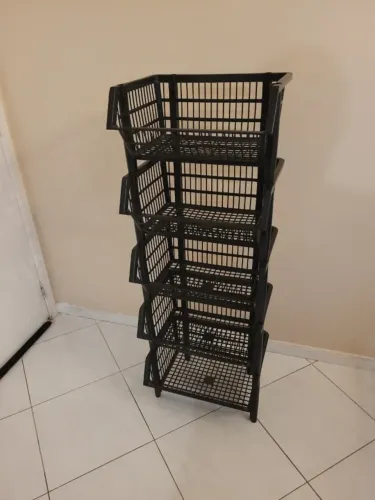 5 cestos organizadores empilháveis