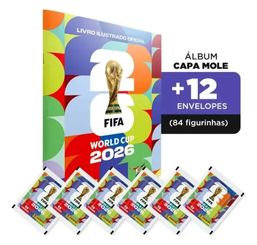 Álbum COPA 2026 + 84 Figurinhas 12 Envelopes (ACHADOS MERCADO LIVRE) Link na Descrição