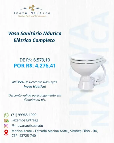 Vaso Sanitário Náutico Elétrico Completo