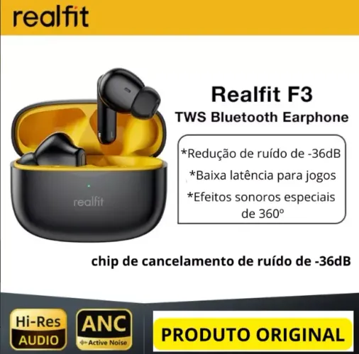 Fone de Ouvido Realfit F3 Com ANC Ativo