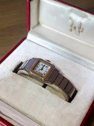 Cartier Santos Carrée Automático Ouro 18k & Aço (Ref. 0902) - Com Caixa e Certificados