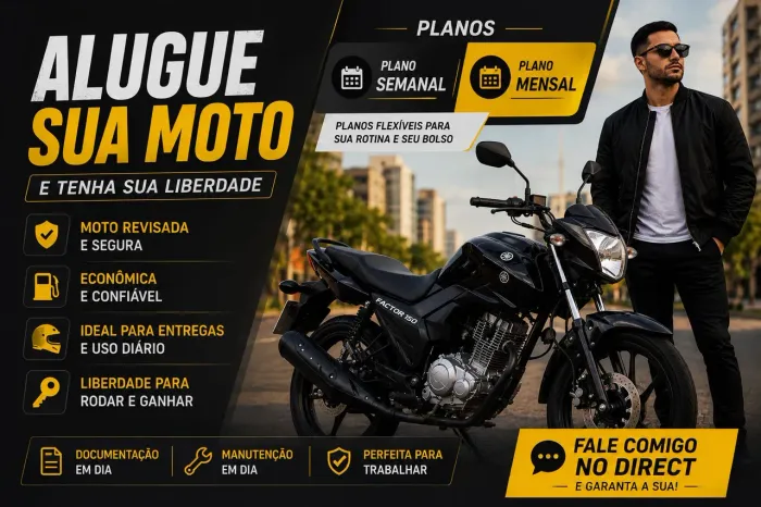 ALUGO MOTO PARA DELIVERY / TRABALHO