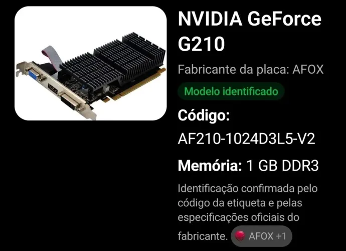PLACA DE VIDEO NVIDIA GeForce G210