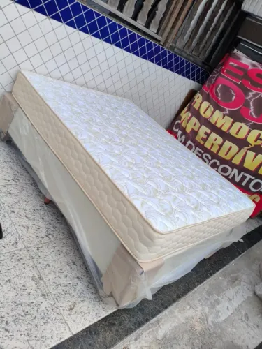 Cama box com Colchão Casal Orthocrin espuma d33,sem uso Aceito cartão e entrego!