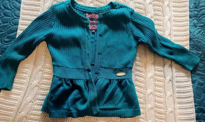 Cardigan Azul Infantil tam.3 100% algodão 