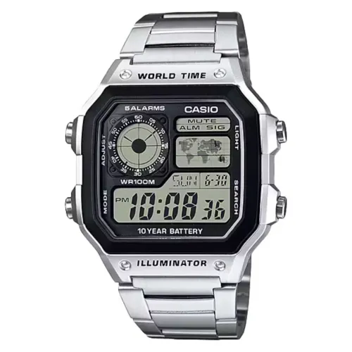 Relógio Casio Standard AE-1200WHD-1AVDF World Time Prata