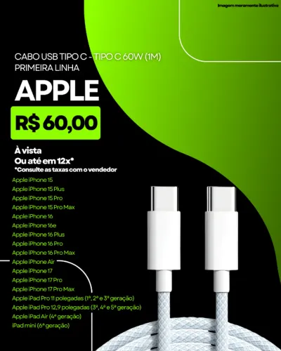 CABO USB TIPO C - TIPO C 60W 1 METRO