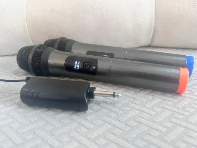 Kit 2 microfones profissional sem fio recarregáveis