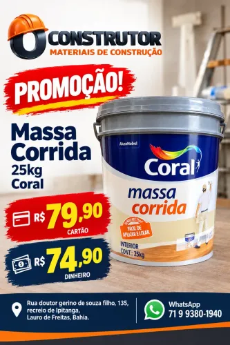 Massa Corrida 25kg Coral 