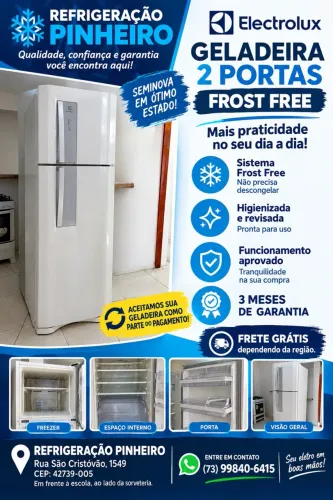 GELADEIRA ELECTROLUX FROST FREE DUAS PORTAS?
