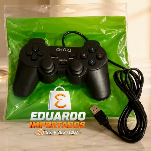 Joystick Controle para Jogos com fio USB (Computador, PC, Notebook, TV televisão)