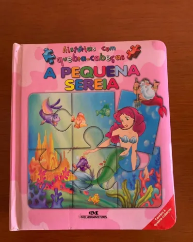 Livro com quebra cabeça a pequena sereia