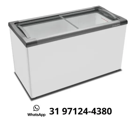 Freezer Horizontal 388L Metal Frio Tampa de Vidro