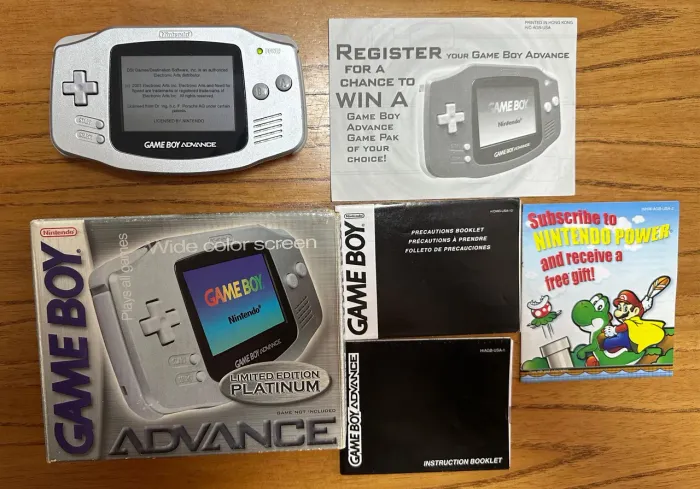 game boy advance platinum completo cib americano
