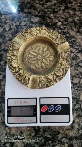 CINZEIRO EM BRONZE VINTAGE - FLORAL