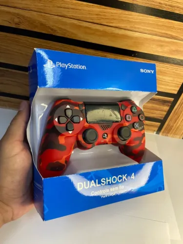 Controle de ps4 vermelho Camuflado an12