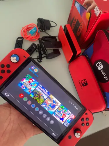 Nintendo Switch OLED Mario Red Edition desbloqueado!
