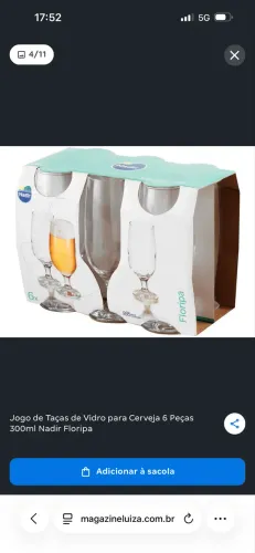 Kit Utilidades Nadir Figueiredo - Jogo 6 Taças Chopp + 6 Xícaras Café 90ml
