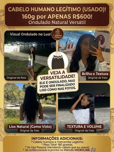 Cabelo Humano 160g