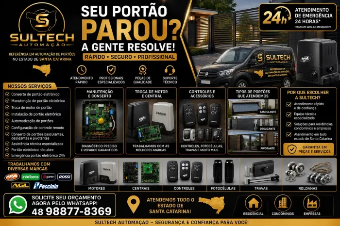 PORTÃO COM PROBLEMA? FALE AGORA COM A SULTECH AUTOMACÃO.