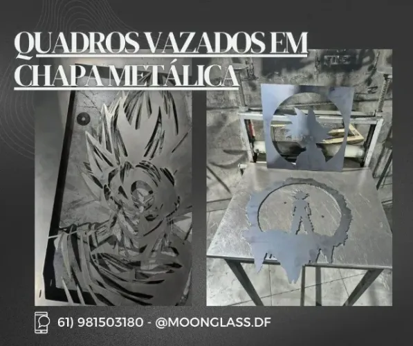 quadros vazados em chapa metálica