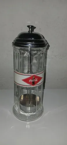 Dispenser Porta Canudos Coca-Cola Original de Vidro