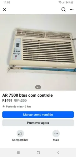 Ar cobdicionado 7500 btus 127 volts digital.nao funciona