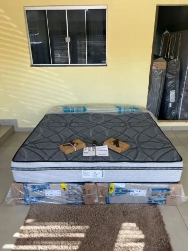 Cama box Casal King Size Umaflex Londres Premium molas ensacadas ((ENTREGO GRATIS))
