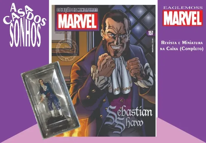 Coleção de Miniatura Marvel Eaglemoss Sebastian Shaw Nº 157 Completo