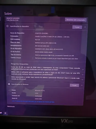 PC GAMER - RTX 2060 | i5-9400 | 16GB RAM