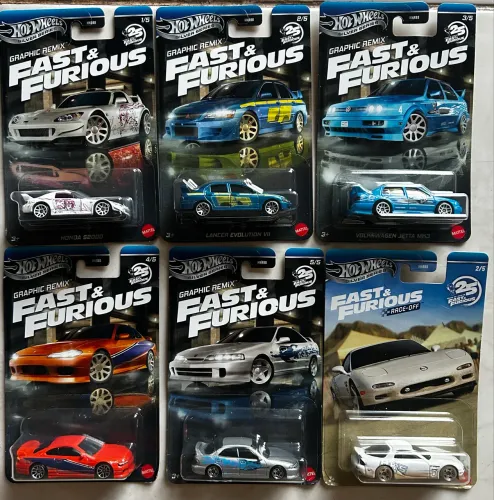Lote Hot Wheels Fast & Furious Velozes e Furiosos 6 peças