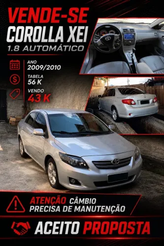 Toyota Corolla XEI 1.8/1.8 Flex 16V Aut. 2010
